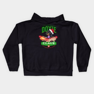 Doxie Claus Dachshund is coming to Town Kids Hoodie